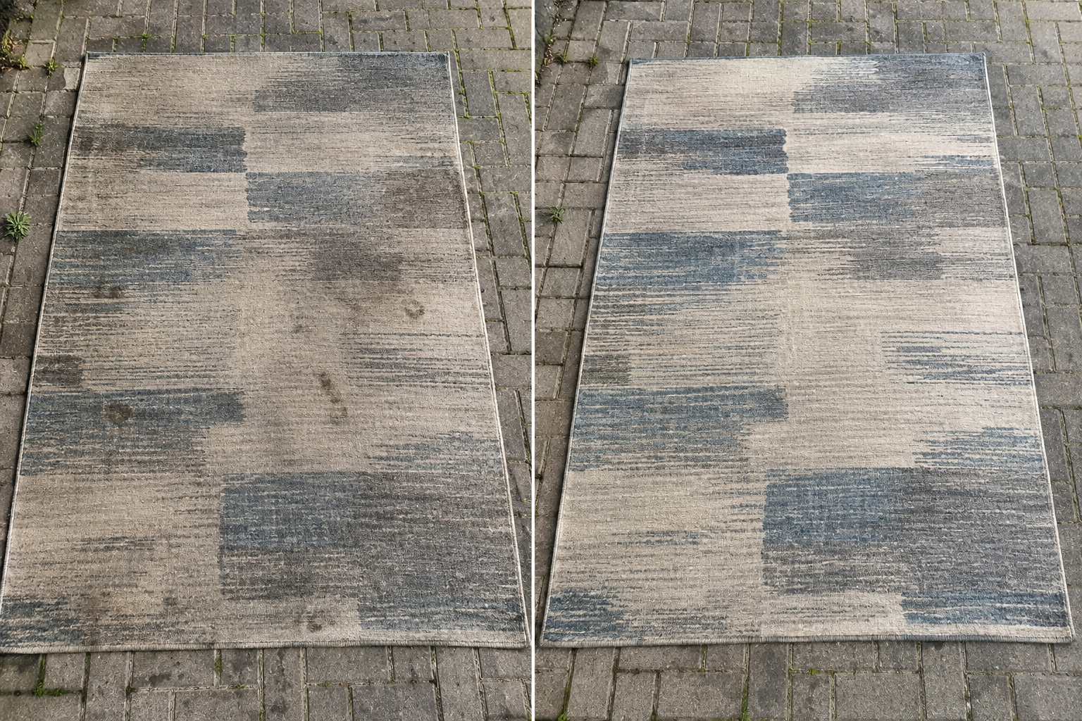 Example of carpet before and after deep cleaning